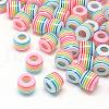 Opaque Stripe Resin European Beads RESI-S344-08-1