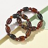 Natural Agate BeadStretch Bracelets G-P570-01L-2