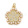 Brass Micro Pave Clear Cubic Zirconia Pendants KK-Q813-08A-G-1