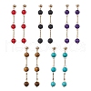 Natural & Synthetic Mixed Gemstone Dangle Stud Earrings EJEW-JE05671-1