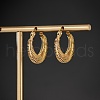 Elegant Threaded Circle Stainless Steel Hoop Earrings RR8949-3