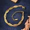 304 Stainless Steel Twist Rope Chain Bracelet for Men Women BJEW-P284-02G-1