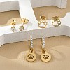 304 Stainless Steel Rhinestone Paw Print Earring Sets EJEW-Z098-24G-3