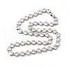 Clear Cubic Zirconia Heart Link Chain Necklace NJEW-E074-06P-1