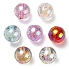 UV Plating Transparent Rainbow Iridescent Acrylic Beads X-TACR-D010-07-1