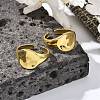 Round 304 Stainless Steel Open Cuff Rings for Women RJEW-M019-13G-2