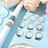 3Pcs Natural Mixed Stone Bead Finger Ring RJEW-JR00855-3