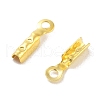 Rack Plating Brass Folding Crimp Ends X-KK-P274-03G-2