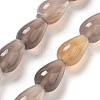 Natural Grey Agate Beads Strands G-B106-A13-02-2
