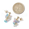 5 Pairs Flowers 304 Stainless Steel Acrylic Stud Earrings for Women EJEW-JE06373-4
