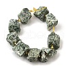 Raw Rough Natural Green Spot Jasper Beads Strands G-Z087-B16-3