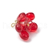 Glass Flowers Pendants PALLOY-MZ00629-4