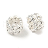 Rack Plating Brass Micro Pave Clear Cubic Zirconia European Beads KK-L215-321S-1
