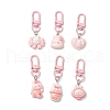 Opaque Resin Rabbit Pendant Decorations HJEW-JM03351-2