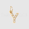 Stainless Steel Cubic Zirconia Pendants with Jump Rings FIND-PW0024-08Y-1