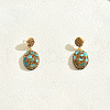 Vintage Natural Turquoise Dangle Stud Earrings RA9343-3