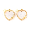 Brass Pave Natural Freshwater Shell Heart with Star Charms KK-S389-05G-1