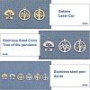 Unicraftale 24Pcs 6 Style 304 Stainless Steel Pendants STAS-UN0025-53-4