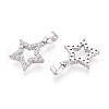 Brass Micro Pave Cubic Zirconia Charms KK-N257-62P-2