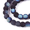 Frosted Transparent Glass Beads Strands GLAA-T032-T4mm-MBB03-3