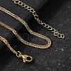 2MM 304 Stainless Steel Wheat Chain Necklaces for Men STAS-V011-03C-G-1