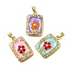 Brass Enamel Pendants KK-Z102-22G-1