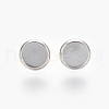 Eco-Friendly 316 Surgical Stainless Steel Stud Earring Settings X-STAS-F181-01P-8mm-1