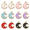 60Pcs 6 Colors Alloy Enamel Pendants ENAM-CJ0002-46-1