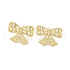 Hollow Bowknot Rack Plated Brass Stud Earrings for Women EJEW-Z051-05G-1