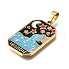 Tarot 304 Stainless Steel Enamel Pendants STAS-M119-09F-G-3