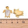 304 Stainless Steel Natural White Shell Stud Earrings EJEW-Z103-05G-02-5