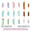AHADERMAKER 2 Sets 2 Colors Electroplated Natural Quartz Crystal  Pendants G-GA0001-73-2
