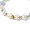 Natural Green Aventurine and White Jade Imitation Morganite Beaded Bracelets for Women BJEW-JB11932-02-3