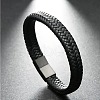 Braided Imitation Leather Cord Bangles for Men WGDB0D2-01-1
