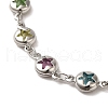 Brass Star Link Chain Bracelets BJEW-L685-08P-2