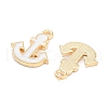 Light Gold Plated Alloy Enamel Charms ENAM-M219-07KCG-04-2