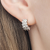 S925 Sterling Silver Geometric Rhinestone Hoop Earrings GX6931-5