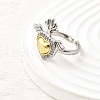 Brass Micro Pave Cubic Zirconia Cuff Rings for Women RJEW-F184-01B-GP-3