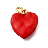 Brass Red Enamel Charms KK-Z102-23G-2