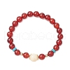 Natural Carnelian Stretch Bracelets BJEW-JB11968-01-2
