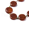 Natural Striped Agate/Banded Agate Coin Beads Strands G-NH0040-01C-3