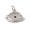 Brass Micro Pave Cubic Zirconia Charms ZIRC-F132-26P-1