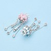 Butterfly & Crown Alloy Rhinestone Tassel Chain Dangle Beads OACR-N141-03-2