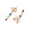 Chakra Bowknot Alloy Dangle Stud Earrings EJEW-JE06378-02-4
