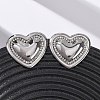 304 Stainless Steel Rhinestone Stud Earrings for Women EJEW-K311-02P-1