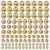 PVD Vacuum Plating Brass Corrugated Round Spacer Beads Set KK-LS0001-10C-G-1
