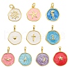 10Pcs 10 Styles Brass Enamel Pendants KK-YW0002-41-1