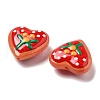 Handmade Lampwork Enamel Beads Heart with Orange LAMP-V001-06H-3