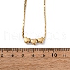304 Stainless Steel Triple Beads Pendant Box Chain Necklaces NJEW-R026-02G-03-5