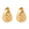 304 Stainless Steel Textured Stud Earrings EJEW-G423-28A-G-3